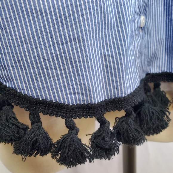 Zara Tassled Button Down Shirt - Picture 3 of 7